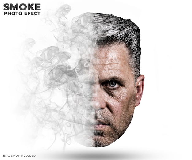 Smoke dispersion photo effect template