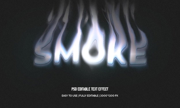 PSD smoke editable 3d text style effect