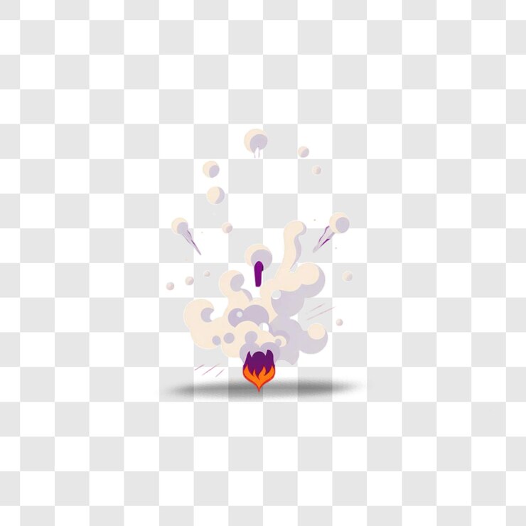 PSD smoke explosion design rendering isolated rendering flat illustration