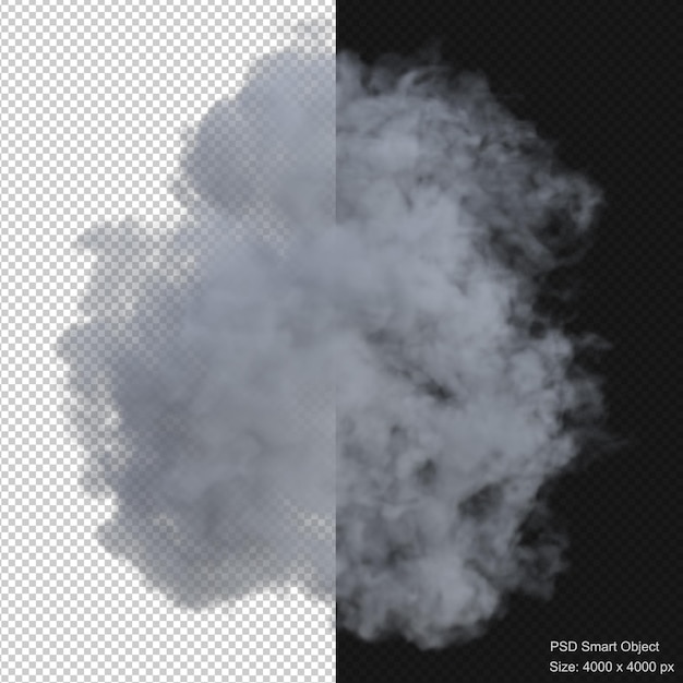 Smoke explosion isolated 3d render