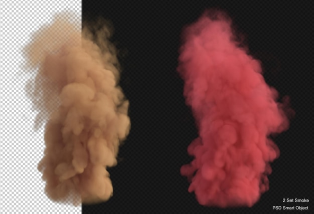 PSD smoke explosion isolated 3d render