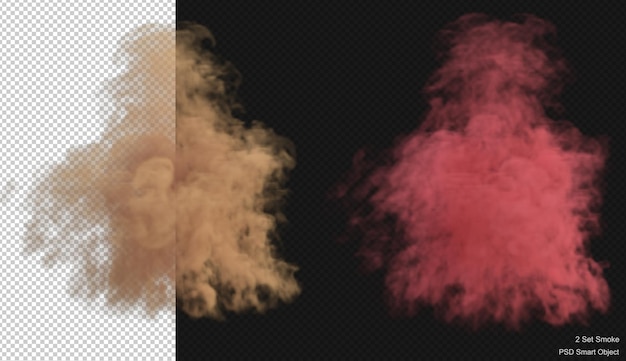 Smoke explosion isolated 3d render