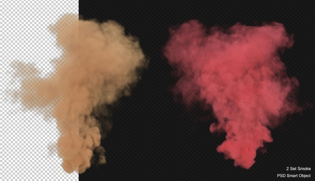 Smoke explosion isolated 3d render