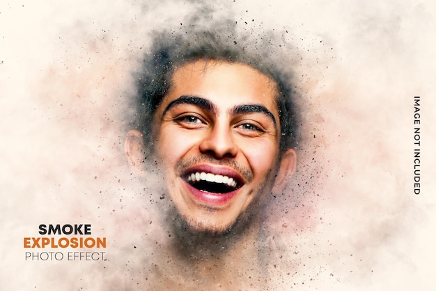 PSD smoke explosion photo effect template