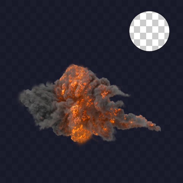 PSD smoke explosion on transparent background