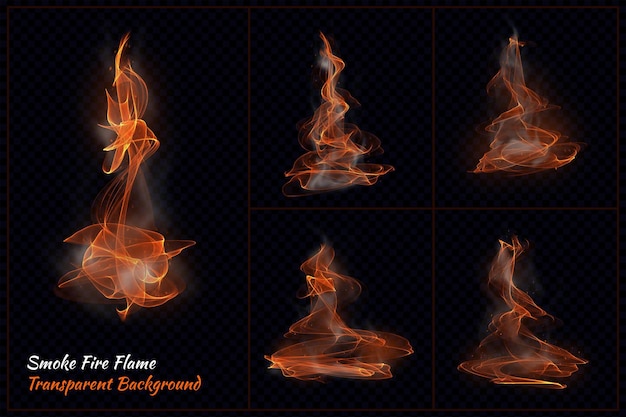 Smoke fire flame transparant in 3d-rendering