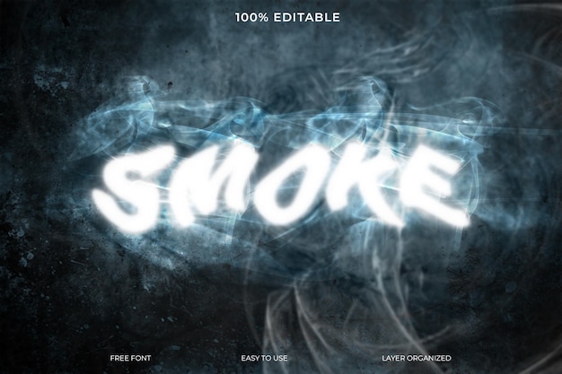 PSD smoke font effect style