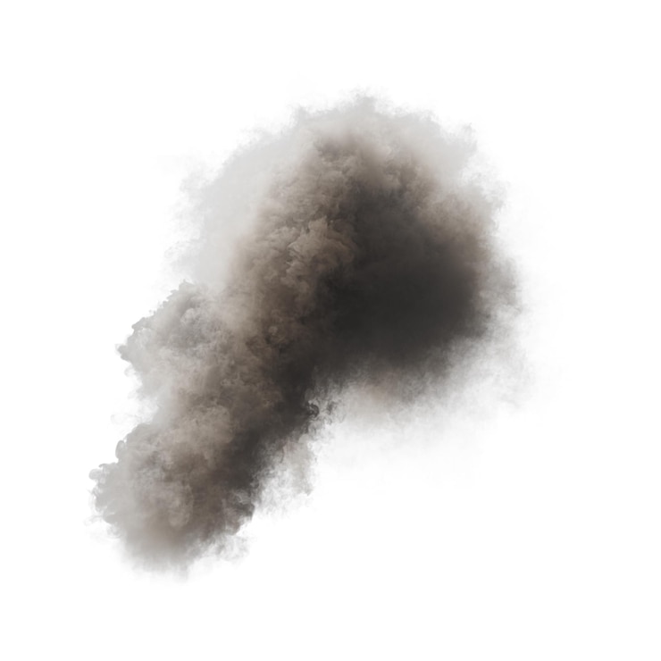 PSD smoke isolated transparent background 3d rendering