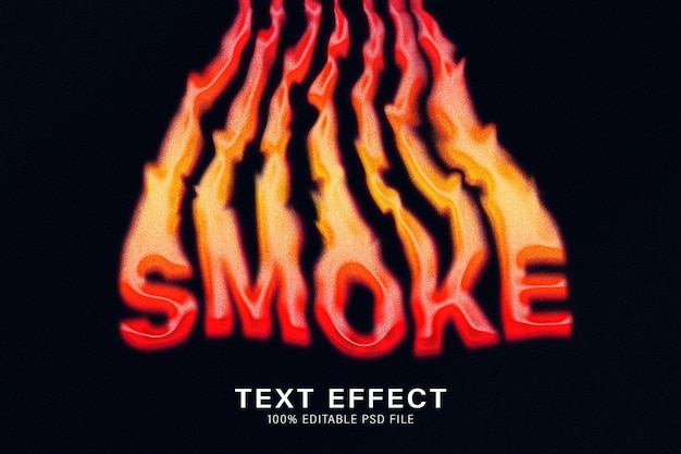 Smoke melting text effect editable text style