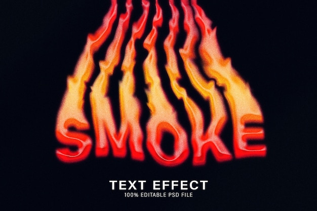 PSD smoke melting text effect editable text style