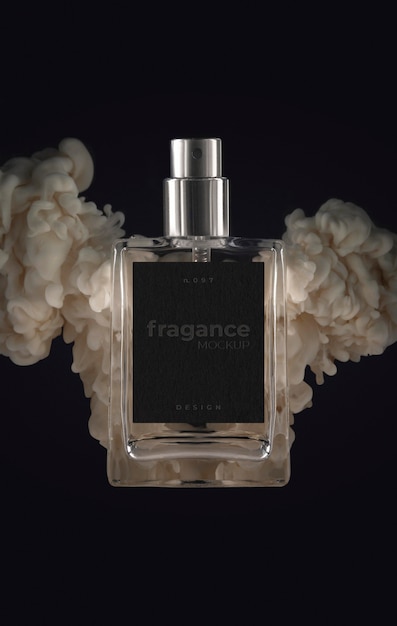 PSD smoke and perfume bottle mockup