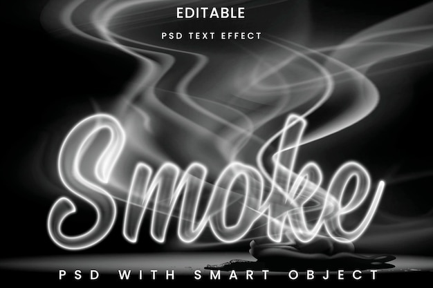 Smoke text effect psd file