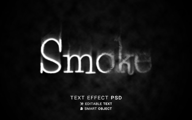 PSD smoke text effect writing