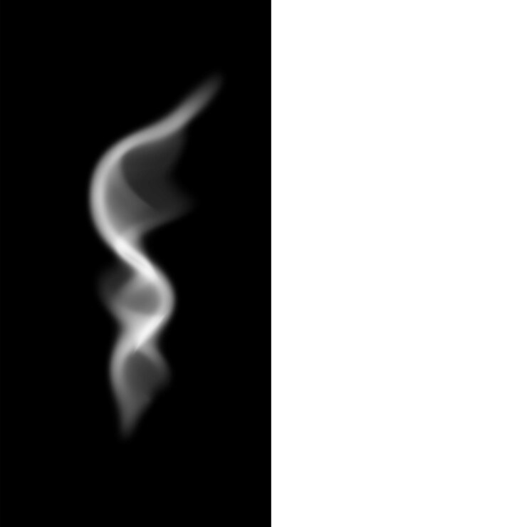 PSD smoke waves on a transparent background