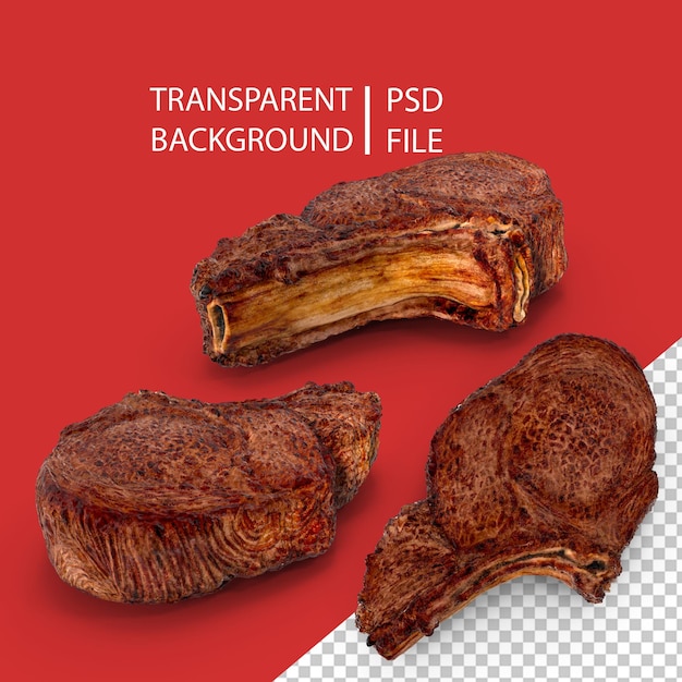 PSD smoked bone in ribeye steak png