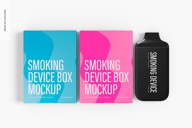 PSD smoking device boxes mockup, top view