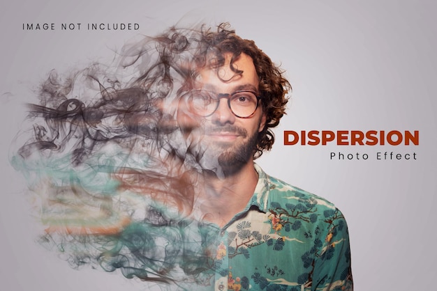 PSD smoking dispersion photo effect template