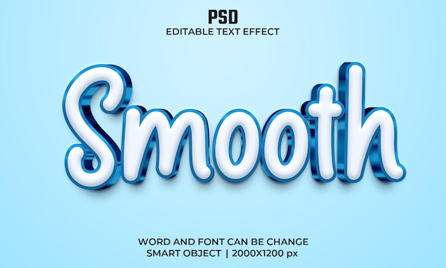 Smooth 3d editable text effect Premium Psd with background