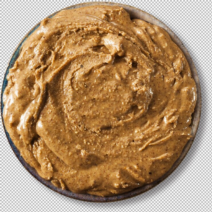 PSD a smooth creamy spread resembling nut butter likely made from ground nuts perfect for spreading on bread or adding to recipes