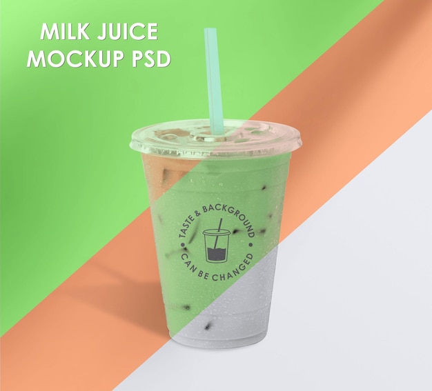 Smoothie cup milk juice mockup