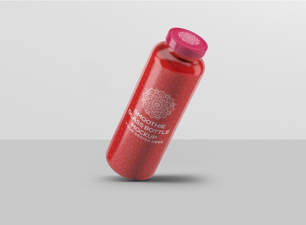 Smoothie glass bottle mockup