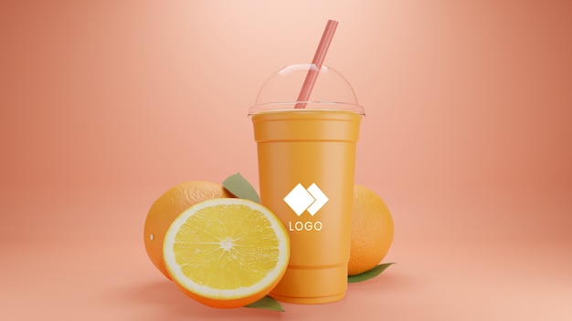 PSD smoothie mockup realistic