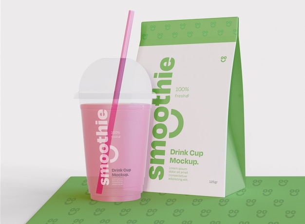Smoothie e packaging mockup