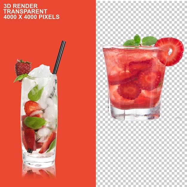 PSD smoothie strawberry juice strawberry juice fruit 3d cartoon fruit s fruitstrawberry strawberries