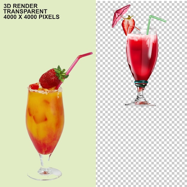 PSD smoothie strawberry juice strawberry juice fruit 3d cartoon fruit s fruitstrawberry strawberries