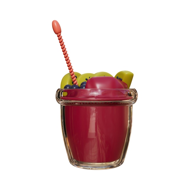 PSD smoothies juices 3d illustration