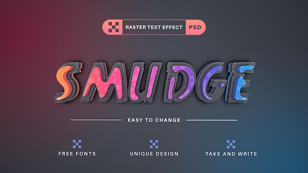 Стиль шрифта с редактируемым текстовым эффектом Smudge
