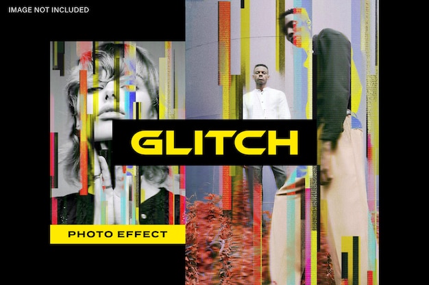 PSD effetto foto poster glitch sbavato