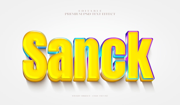 PSD snack 3d editable premium psd text effect