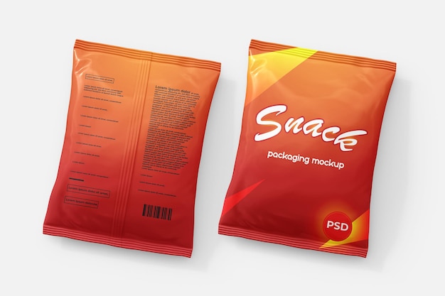 Snack bag packaging mockup