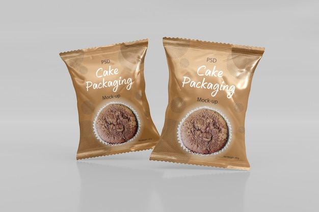 PSD snack cake packaging mockup