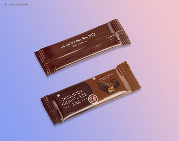 Mockup di snack, caramelle e tavolette di cioccolato