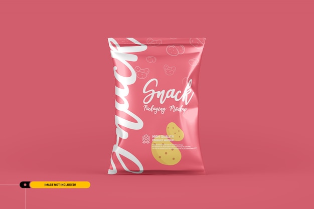 PSD snack chips foil pack packaging mockup