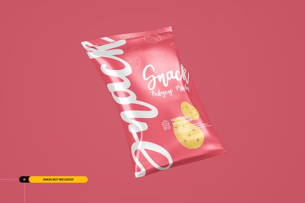 PSD mockup di confezioni in alluminio per confezioni snack