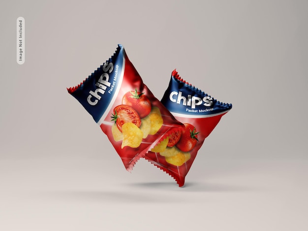 PSD snack chips pouch plastic bag mockup