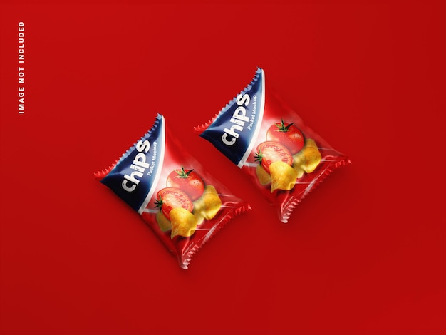 Snack chips zakje plastic zak mockup