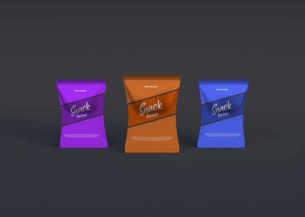 PSD pacchetto snack pacchetto chip mockup