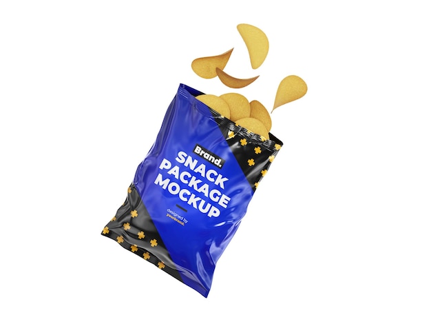 PSD modello di mockup del pacchetto di snack