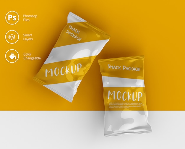 PSD mockup pacchetto snack