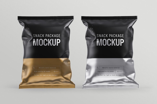 PSD mockup di pacchetto di snack