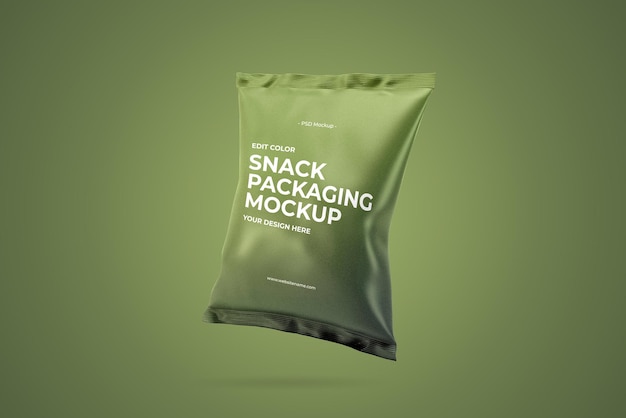 Snack packaging mockup design isolated