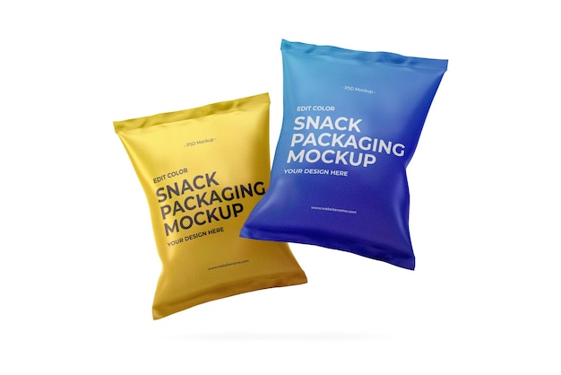 Design mockup di imballaggio snack isolato