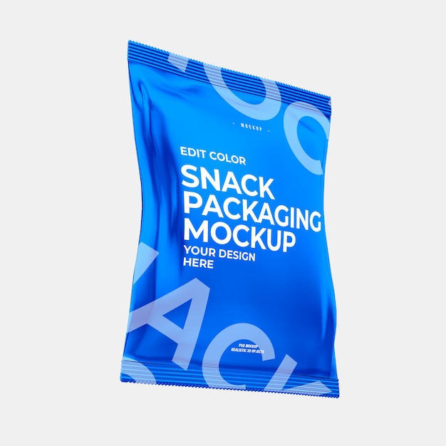 Snack packaging mockup over white color