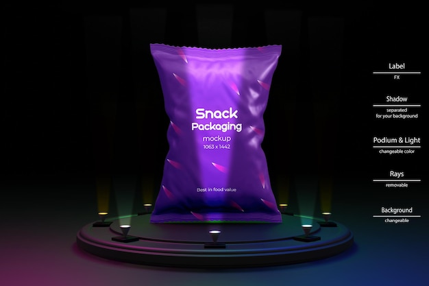 Mockup di confezioni snack