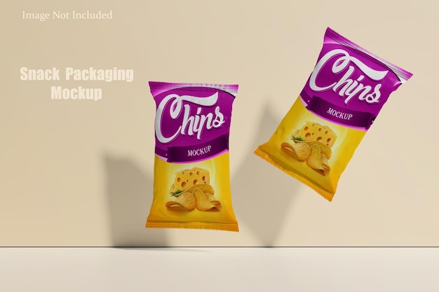 PSD mockup di confezioni snack