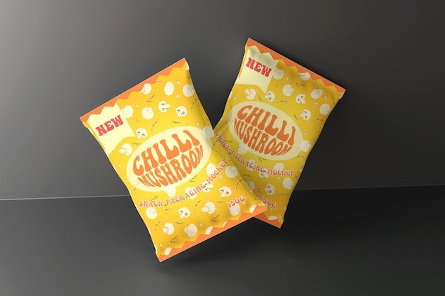 PSD mockup di imballaggio per snack